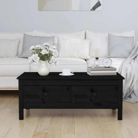Mesa de centro de madera maciza de pino negro 100x50x40 cm de vidaXL, Mesas de centro - Ref: Foro24-814608, Precio: 118,99 €,...