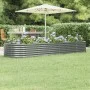Grauer pulverbeschichteter Blumenbeet-Pflanzkasten aus Stahl, 296 x 80 x 36 cm von vidaXL, Töpfe und Pflanzgefäße - Ref: Foro...
