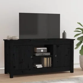 Mueble de TV de madera maciza de pino negro 103x36,5x52 cm de vidaXL, Muebles TV - Ref: Foro24-814588, Precio: 108,33 €, Desc...