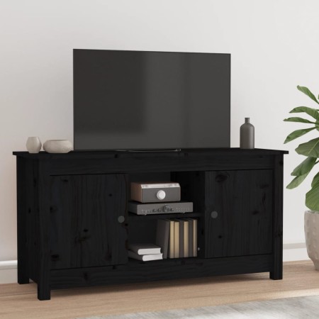 Mueble de TV de madera maciza de pino negro 103x36,5x52 cm de vidaXL, Muebles TV - Ref: Foro24-814588, Precio: 109,77 €, Desc...