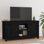 Mueble de TV de madera maciza de pino negro 103x36,5x52 cm de vidaXL, Muebles TV - Ref: Foro24-814588, Precio: 109,77 €, Desc...