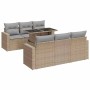 Set sofás de jardín 7 piezas y cojines ratán sintético beige en Conjuntos de jardín | Comprar online en Foru.es