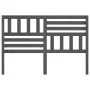 Cabecero de cama madera maciza de pino gris 141x4x100 cm de vidaXL, Cabeceros y pies de cama - Ref: Foro24-814141, Precio: 69...