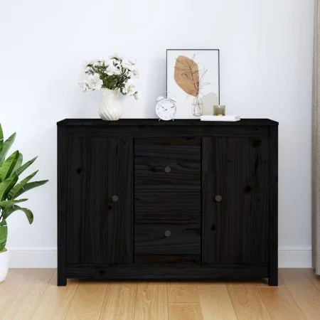 Aparador de madera maciza de pino negro 100x35x74 cm de vidaXL, Aparadores - Ref: Foro24-814568, Precio: 138,82 €, Descuento: %