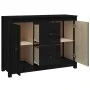 Aparador de madera maciza de pino negro 100x35x74 cm de vidaXL, Aparadores - Ref: Foro24-814568, Precio: 138,82 €, Descuento: %