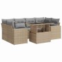 Set sofás de jardín 7 piezas y cojines ratán sintético beige en Conjuntos de jardín | Comprar online en Foru.es