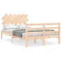 Estructura de cama con cabecero madera maciza 120x200 cm de vidaXL, Camas y somieres - Ref: Foro24-3195281, Precio: 112,63 €,...