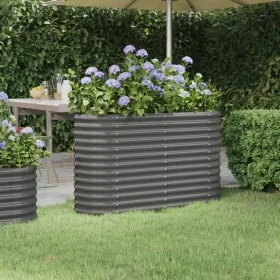 Jardinera arriate acero recubrimiento polvo gris 114x40x68 cm de vidaXL, Maceteros y jardineras - Ref: Foro24-318889, Precio:...