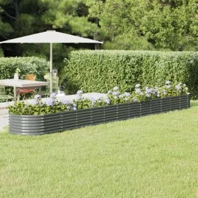 Gray powder coated steel flower bed planter 512x80x36 cm by vidaXL, Pots and planters - Ref: Foro24-318939, Price: 83,28 €, D...