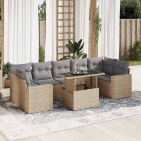 Set de sofás de jardín y cojines 8 piezas ratán sintético beige en Conjuntos de jardín | Comprar online en Foru.es