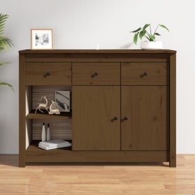Aparador de madera maciza de pino marrón miel 100x35x74 cm de vidaXL, Aparadores - Ref: Foro24-814557, Precio: 194,58 €, Desc...