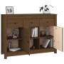Aparador de madera maciza de pino marrón miel 100x35x74 cm de vidaXL, Aparadores - Ref: Foro24-814557, Precio: 194,58 €, Desc...