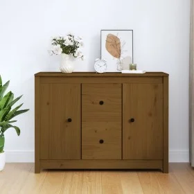 Aparador de madera maciza de pino marrón miel 100x35x74 cm de vidaXL, Aparadores - Ref: Foro24-814567, Precio: 109,37 €, Desc...