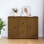 Aparador de madera maciza de pino marrón miel 100x35x74 cm de vidaXL, Aparadores - Ref: Foro24-814567, Precio: 109,37 €, Desc...