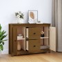 Aparador de madera maciza de pino marrón miel 100x35x74 cm de vidaXL, Aparadores - Ref: Foro24-814567, Precio: 109,37 €, Desc...