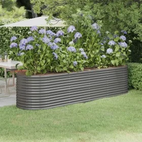 Steel powder-coated gray planter bed 296x80x68 cm by vidaXL, Pots and planters - Ref: Foro24-318959, Price: 104,85 €, Discoun...