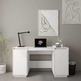Escritorio madera maciza de pino blanco 140x50x75 cm de vidaXL, Escritorios - Ref: Foro24-814325, Precio: 160,95 €, Descuento: %