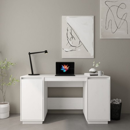 Escritorio madera maciza de pino blanco 140x50x75 cm de vidaXL, Escritorios - Ref: Foro24-814325, Precio: 160,95 €, Descuento: %
