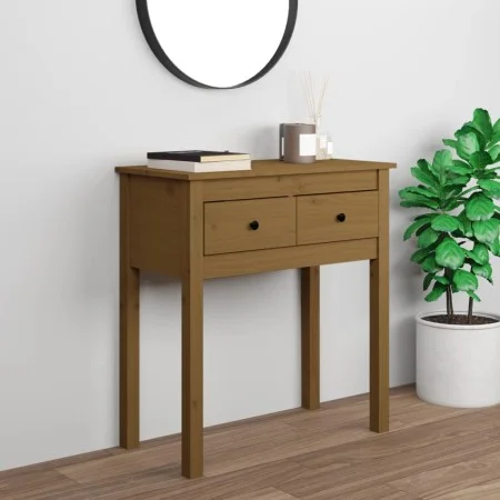 Honey brown solid pine wood console table 70x35x75 cm by vidaXL, Side tables - Ref: Foro24-814612, Price: 87,34 €, Discount: %