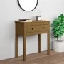 Mesa consola de madera maciza de pino marrón miel 70x35x75 cm de vidaXL, Mesas auxiliares - Ref: Foro24-814612, Precio: 87,34...