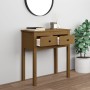 Mesa consola de madera maciza de pino marrón miel 70x35x75 cm de vidaXL, Mesas auxiliares - Ref: Foro24-814612, Precio: 88,63...