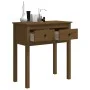 Mesa consola de madera maciza de pino marrón miel 70x35x75 cm de vidaXL, Mesas auxiliares - Ref: Foro24-814612, Precio: 87,34...
