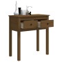 Mesa consola de madera maciza de pino marrón miel 70x35x75 cm de vidaXL, Mesas auxiliares - Ref: Foro24-814612, Precio: 88,63...