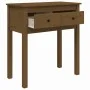 Mesa consola de madera maciza de pino marrón miel 70x35x75 cm de vidaXL, Mesas auxiliares - Ref: Foro24-814612, Precio: 87,34...