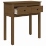 Mesa consola de madera maciza de pino marrón miel 70x35x75 cm de vidaXL, Mesas auxiliares - Ref: Foro24-814612, Precio: 88,63...