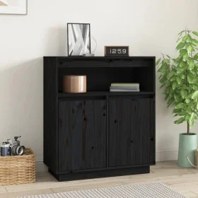 Aparador de madera maciza de pino negro 70x34x80 cm de vidaXL, Aparadores - Ref: Foro24-814388, Precio: 77,92 €, Descuento: %