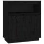 Aparador de madera maciza de pino negro 70x34x80 cm de vidaXL, Aparadores - Ref: Foro24-814388, Precio: 77,92 €, Descuento: %