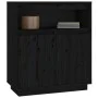 Aparador de madera maciza de pino negro 70x34x80 cm de vidaXL, Aparadores - Ref: Foro24-814388, Precio: 77,92 €, Descuento: %