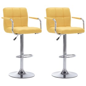 Taburetes de cocina 2 unidades tela amarillo en Taburetes de cocina | Comprar online en Foru.es