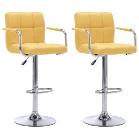 Taburetes de cocina 2 unidades tela amarillo en Taburetes de cocina | Comprar online en Foru.es