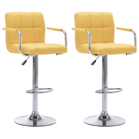 Taburetes de cocina 2 unidades tela amarillo en Taburetes de cocina | Comprar online en Foru.es