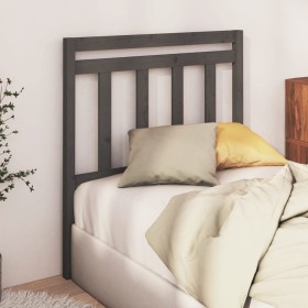 Cabecero de cama madera maciza de pino gris 81x4x100 cm de vidaXL, Cabeceros y pies de cama - Ref: Foro24-814071, Precio: 33,...