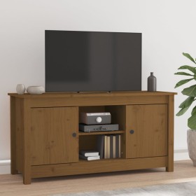 Mueble de TV madera maciza de pino marrón miel 103x36,5x52 cm de vidaXL, Muebles TV - Ref: Foro24-814587, Precio: 79,10 €, De...