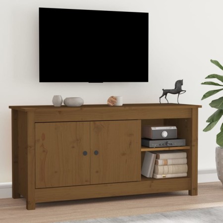 Mueble de TV madera maciza de pino marrón miel 103x36,5x52 cm de vidaXL, Muebles TV - Ref: Foro24-814592, Precio: 100,16 €, D...