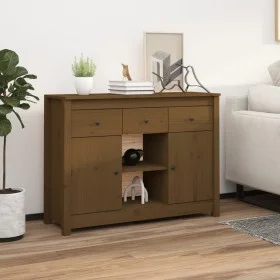 Aparador de madera maciza de pino marrón miel 100x35x74,5 cm de vidaXL, Aparadores - Ref: Foro24-814552, Precio: 109,37 €, De...