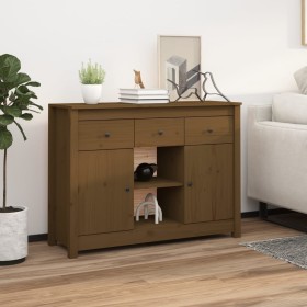 Aparador de madera maciza de pino marrón miel 100x35x74,5 cm de vidaXL, Aparadores - Ref: Foro24-814552, Precio: 109,37 €, De...