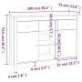 Aparador de madera maciza de pino marrón miel 100x35x74,5 cm de vidaXL, Aparadores - Ref: Foro24-814552, Precio: 109,37 €, De...