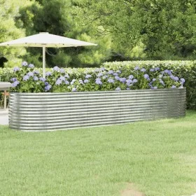 Steel flower bed silver powder coated planter 396x100x68 cm by vidaXL, Pots and planters - Ref: Foro24-319077, Price: 209,40 ...