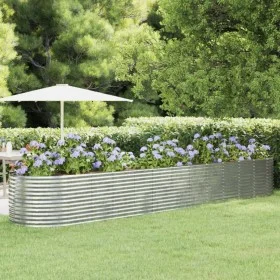 Steel flower bed powder coated silver 507x100x68 cm by vidaXL, Pots and planters - Ref: Foro24-319082, Price: 222,83 €, Disco...