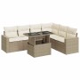 Set sofás de jardín 7 piezas y cojines ratán sintético beige en Conjuntos de jardín | Comprar online en Foru.es