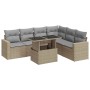 Set sofás de jardín 7 piezas y cojines ratán sintético beige en Conjuntos de jardín | Comprar online en Foru.es