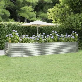 Jardinera arriate acero recubrimiento polvo plata 447x140x68 cm de vidaXL, Maceteros y jardineras - Ref: Foro24-319112, Preci...