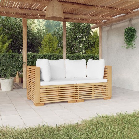 Sofá esquina jardín con cojines 2 piezas madera maciza teca de vidaXL, Conjuntos de jardín - Ref: Foro24-3100863, Precio: 428...