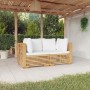 Sofá esquina jardín con cojines 2 piezas madera maciza teca de vidaXL, Conjuntos de jardín - Ref: Foro24-3100863, Precio: 428...