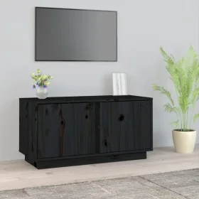 Mueble de TV madera maciza de pino negro 80x35x40,5 cm de vidaXL, Muebles TV - Ref: Foro24-814473, Precio: 49,21 €, Descuento: %