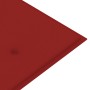 Banco Batavia con cojín rojo madera maciza de teca 150 cm de vidaXL, Bancos de jardín - Ref: Foro24-3100832, Precio: 250,65 €...